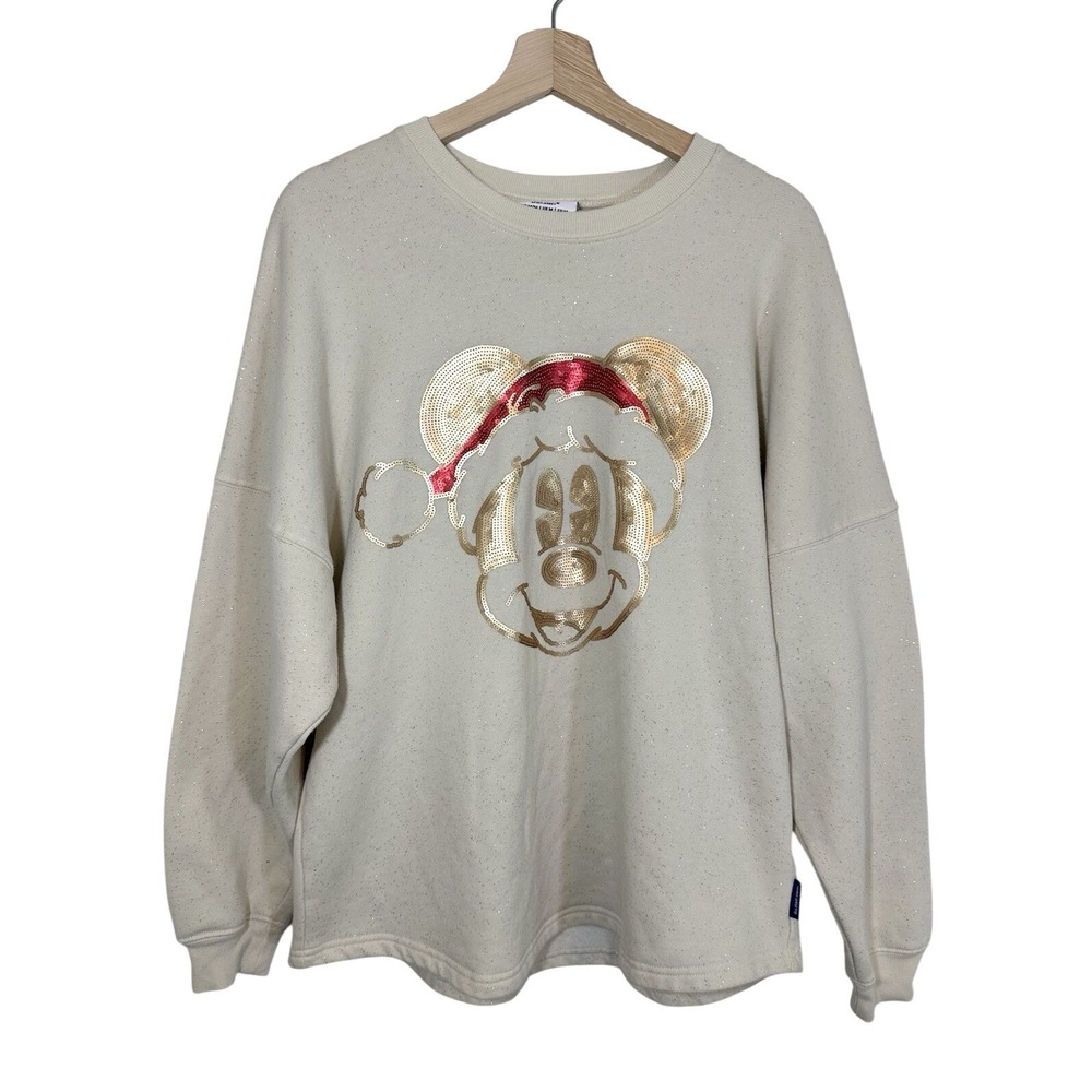 Sequin Santa Mickey DISNEY VACATION CLUB DVC SPIRIT GLITTER JERSEY ADULT MEDIUM